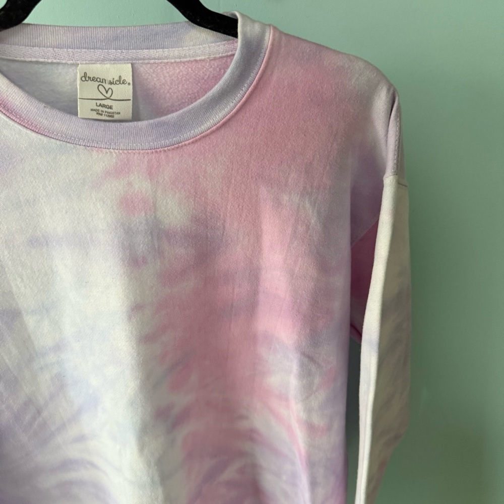 Creamsicle Women’s Tie-Dye Sweatshirt in Pink and Purple - Picture 5 of 8